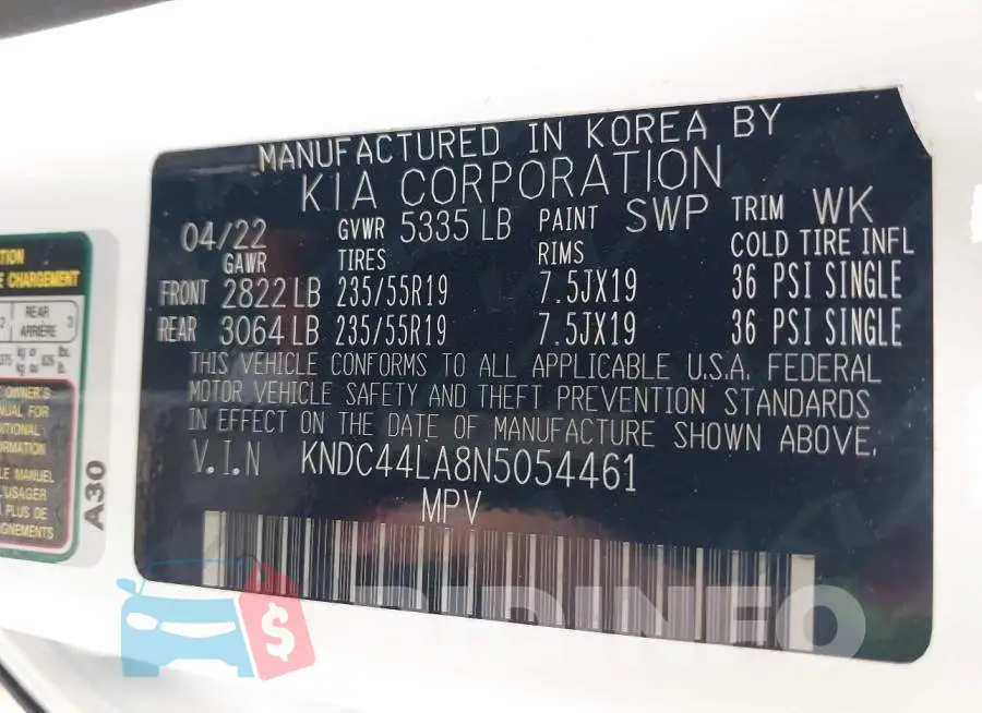 KNDC44LA8N5054461 Photo# 9