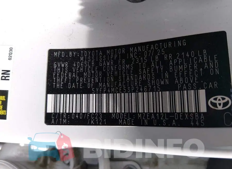 5YFP4MCE5SP246715 Photo# 9