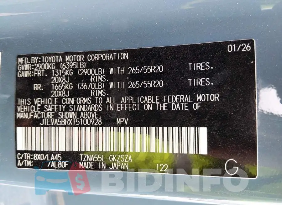 JTEVA5BRXT5100928 Photo# 9