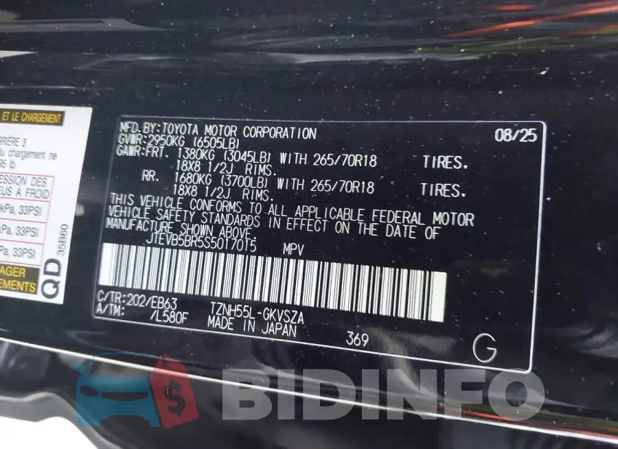 JTEVB5BR5S5017015 Photo# 9