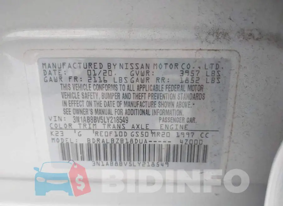 3N1AB8BV5LY218549 Photo# 9