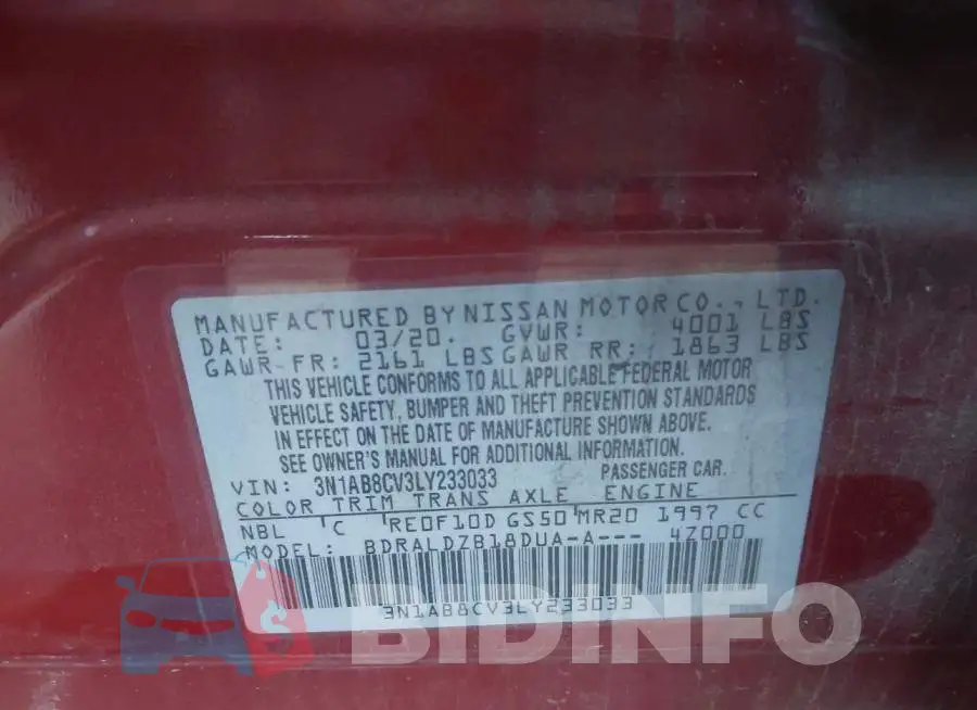 3N1AB8CV3LY233033 Photo# 9