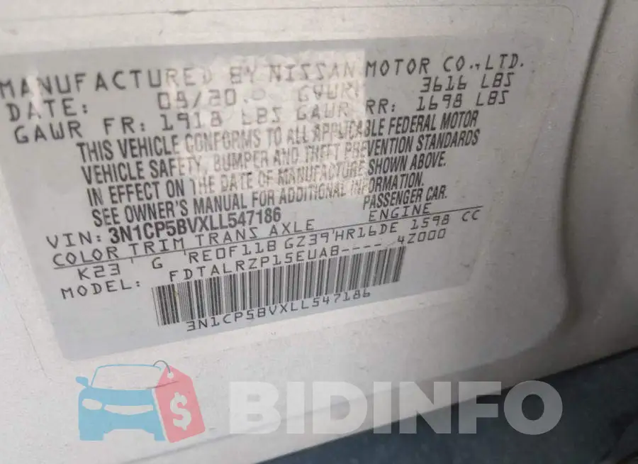 3N1CP5BVXLL547186 Photo# 9