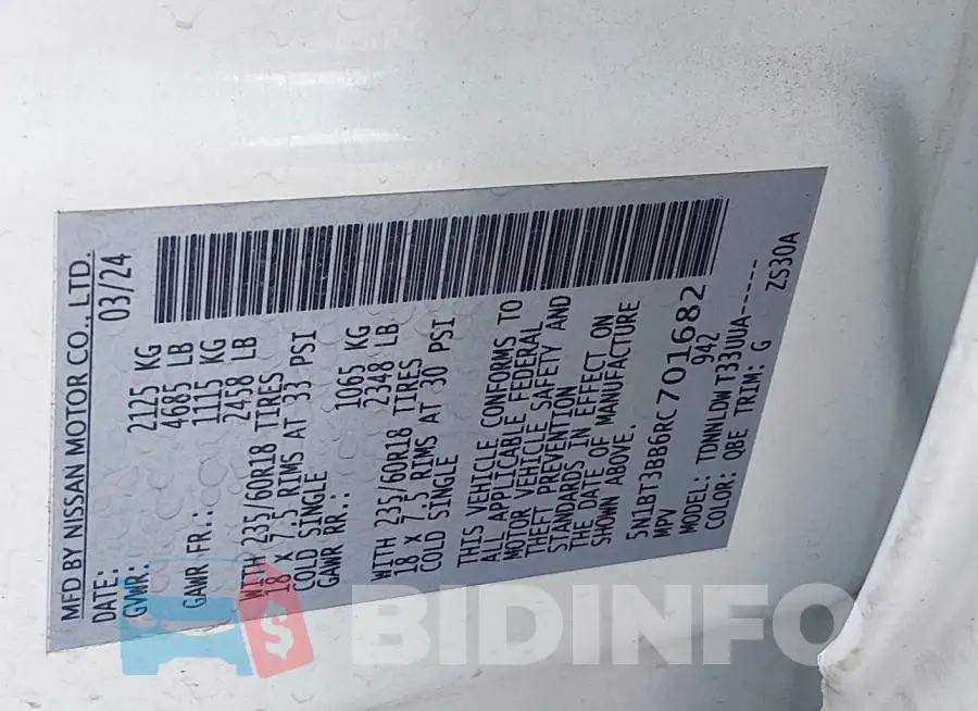 5N1BT3BB6RC701682 Photo# 9