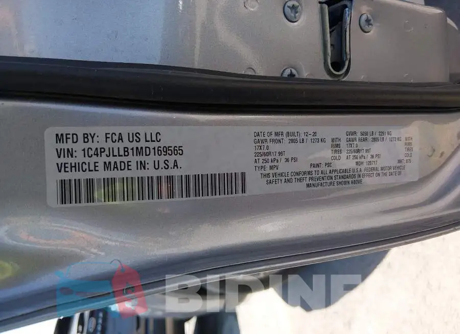 1C4PJLLB1MD169565 Photo# 9