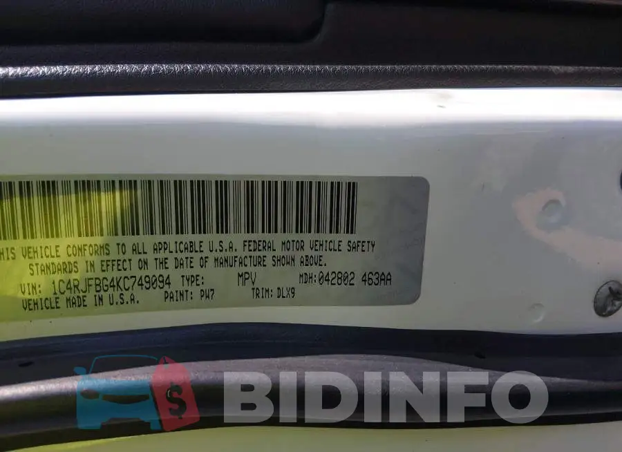 1C4RJFBG4KC749094 Photo# 9