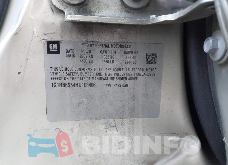 1G1RB6S54HU108406 Photo# 9