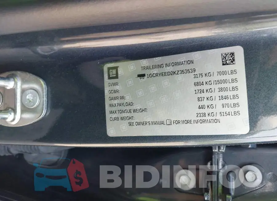 1GCRYEED2KZ353539 Photo# 9