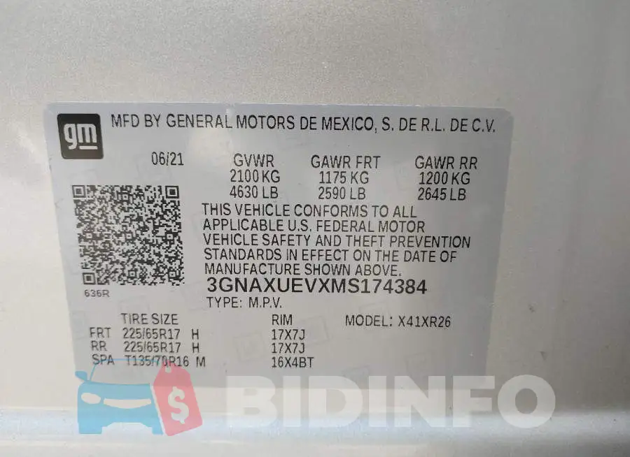 3GNAXUEVXMS174384 Photo# 9
