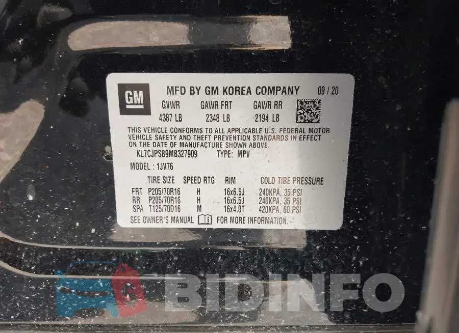 KL7CJPSB9MB327909 Photo# 9