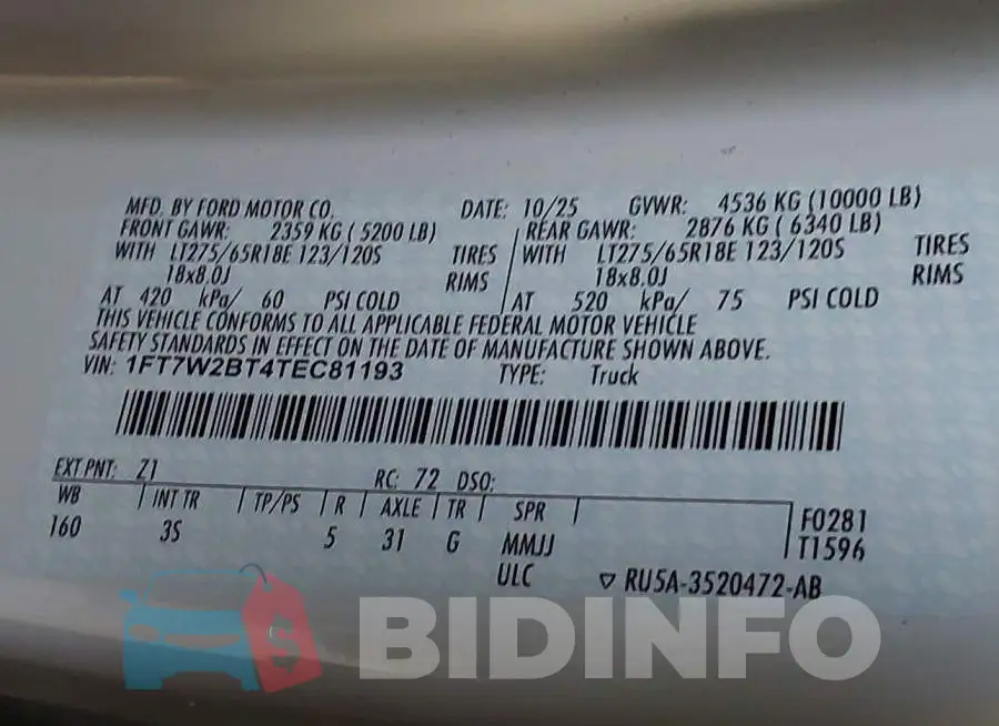 1FT7W2BT4TEC81193 Photo# 8