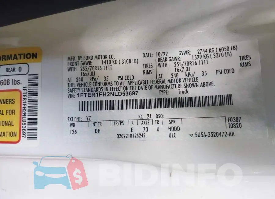 1FTER1FH2NLD53697 Photo# 9