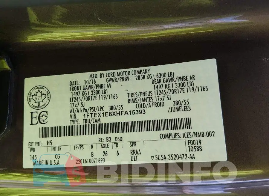 1FTEX1E8XHFA15393 Photo# 9