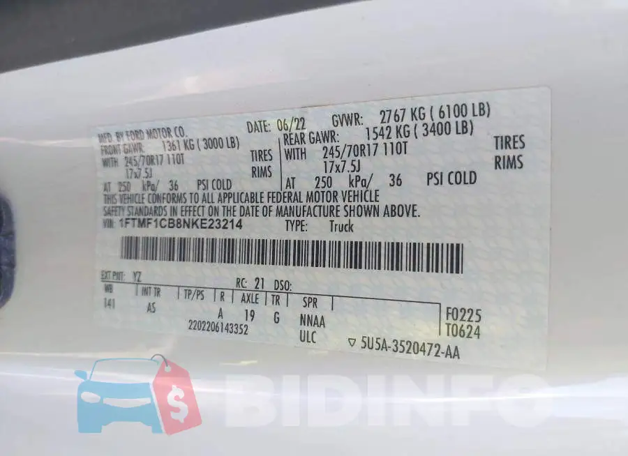 1FTMF1CB8NKE23214 Photo# 9