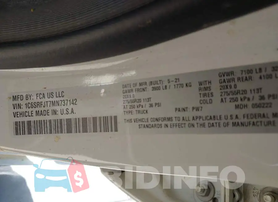 1C6SRFJT7MN737142 Photo# 9
