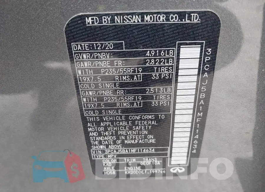3PCAJ5BA1MF114634 Photo# 9