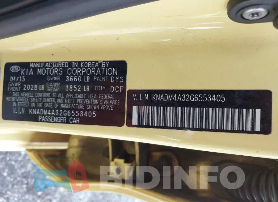 KNADM4A32G6553405 Photo# 9