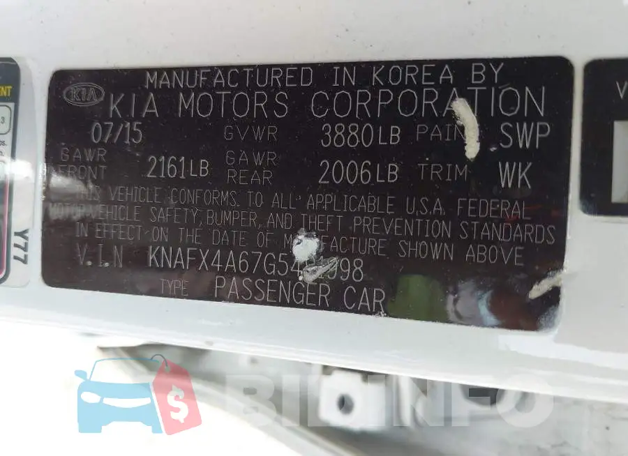KNAFX4A67G5491998 Photo# 9