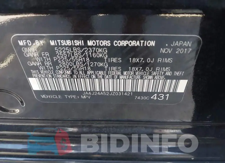 JA4J24A52JZ031421 Photo# 9