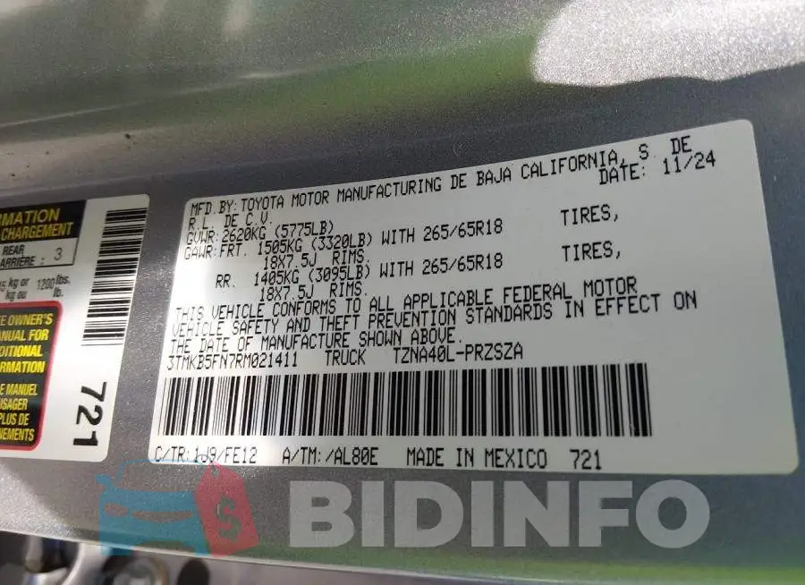 3TMKB5FN7RM021411 Photo# 9