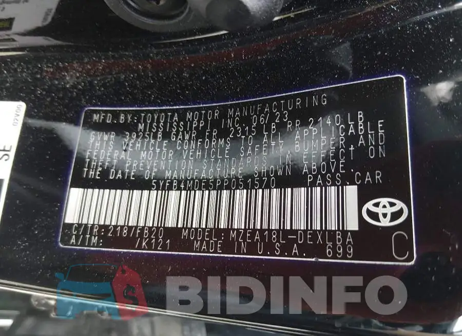 5YFB4MDE5PP051570 Photo# 9