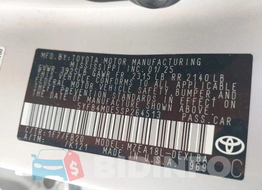 5YFB4MDE5SP264513 Photo# 9