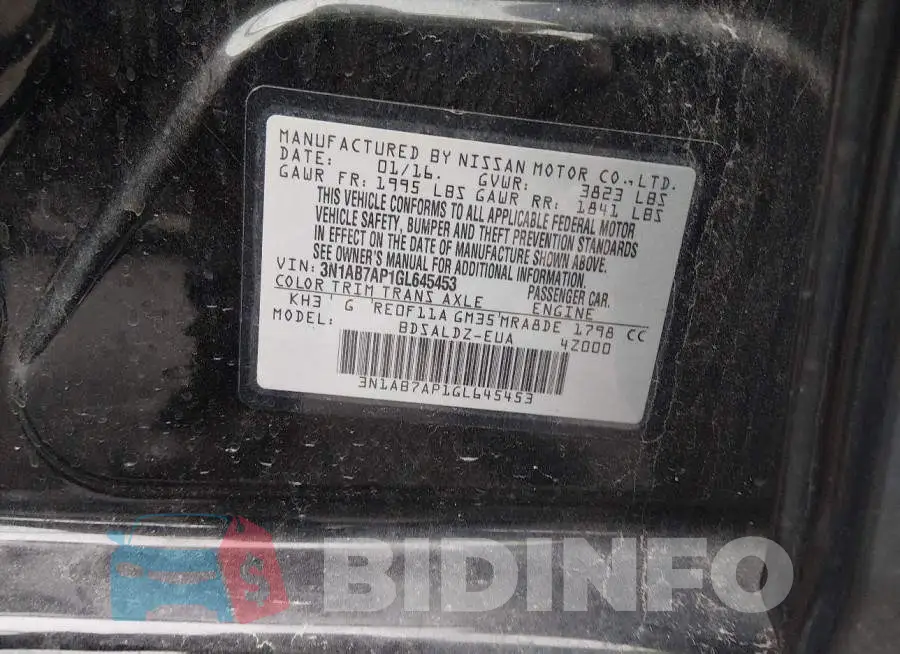 3N1AB7AP1GL645453 Photo# 9
