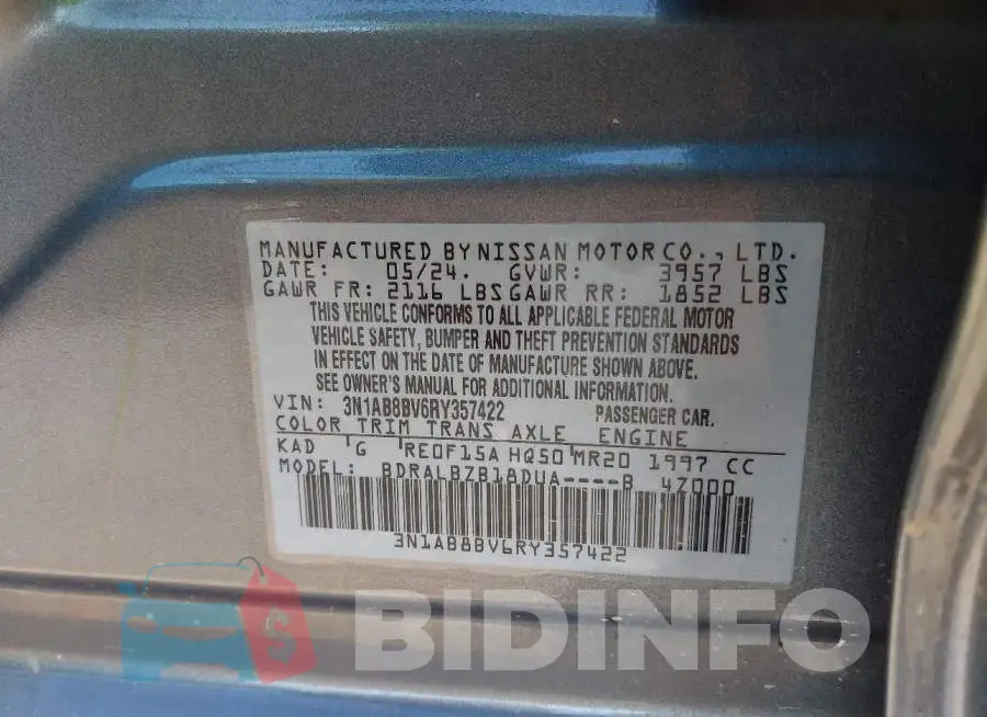 3N1AB8BV6RY357422 Photo# 9