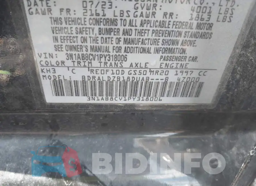 3N1AB8CV1PY318006 Photo# 9