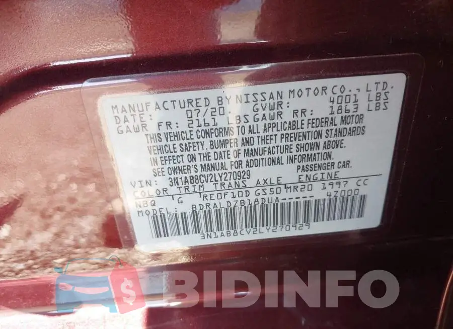 3N1AB8CV2LY270929 Photo# 9