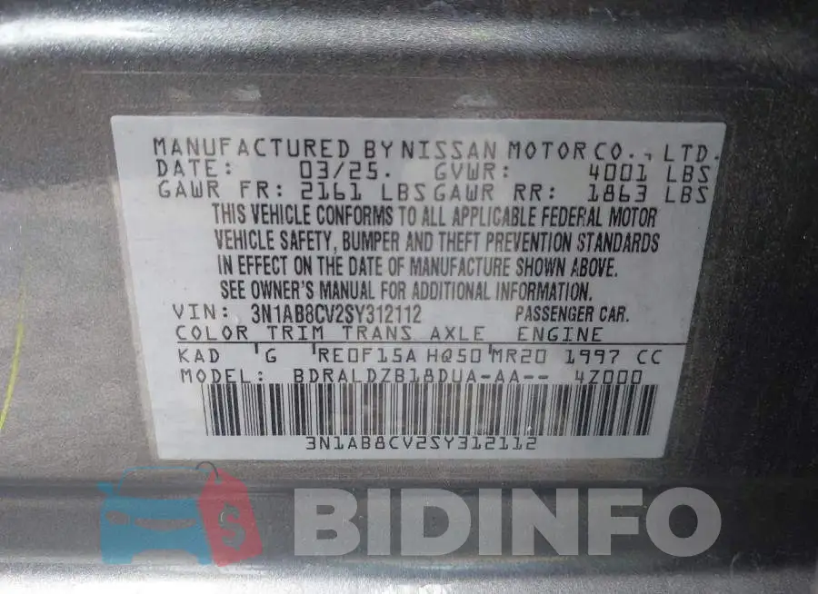 3N1AB8CV2SY312112 Photo# 9