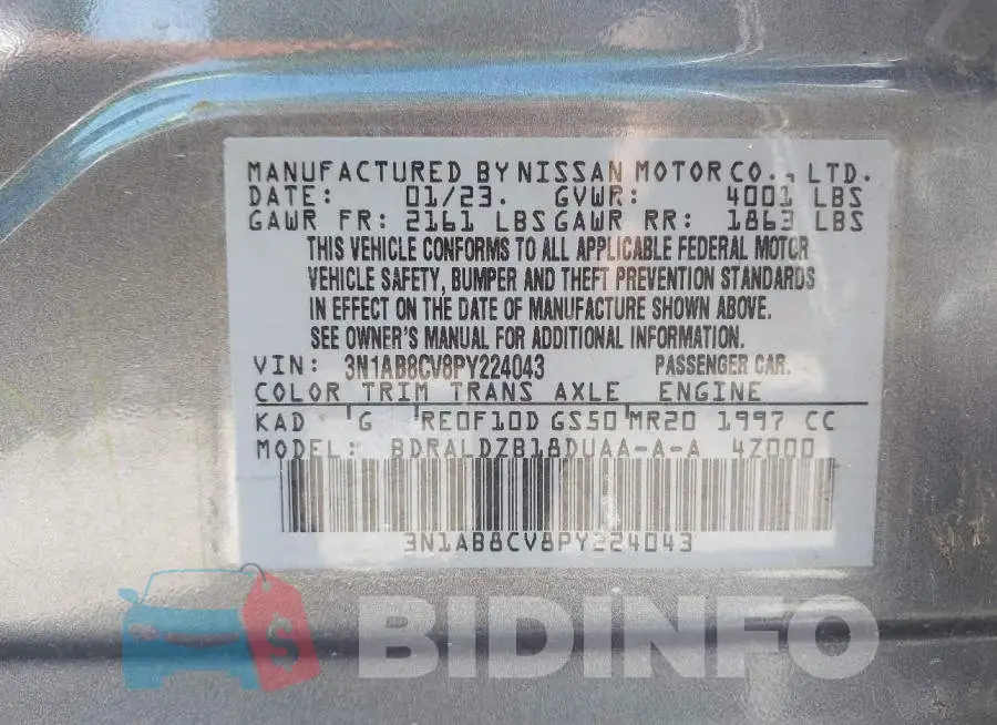 3N1AB8CV8PY224043 Photo# 9