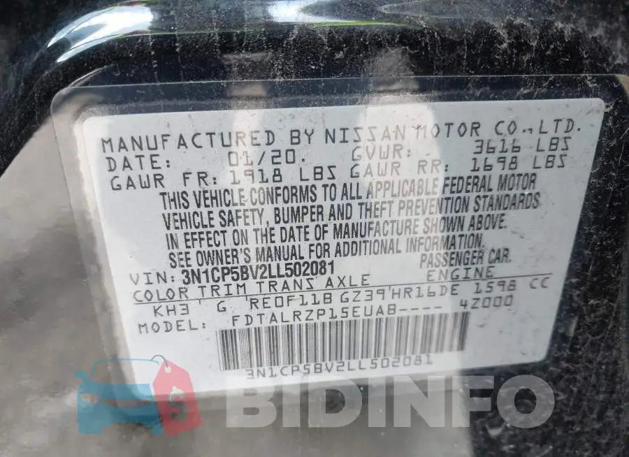 3N1CP5BV2LL502081 Photo# 9