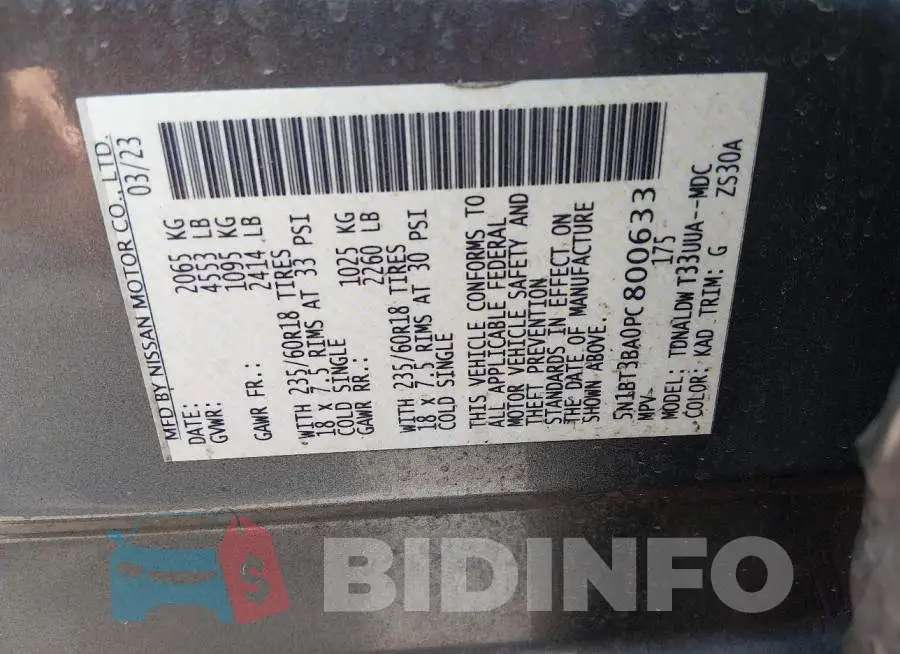 5N1BT3BA0PC800633 Photo# 9