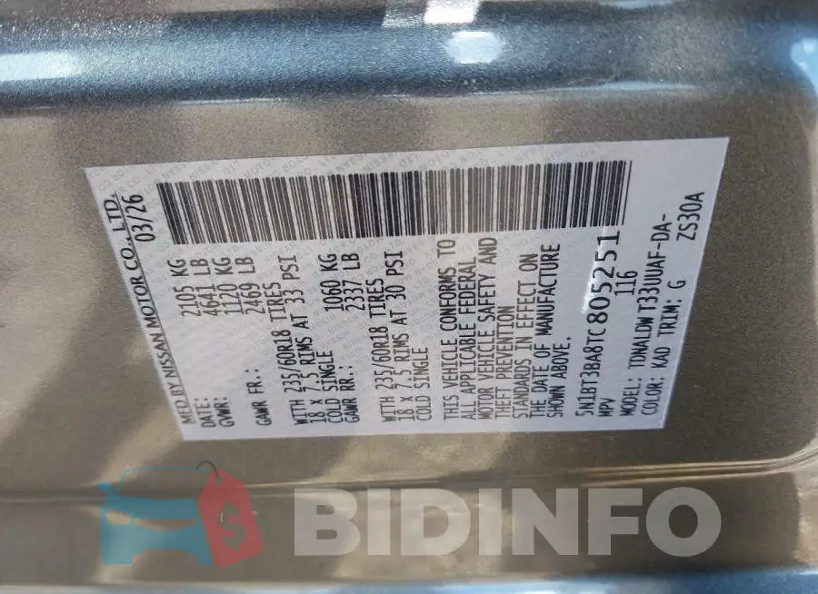 5N1BT3BA8TC805251 Photo# 9