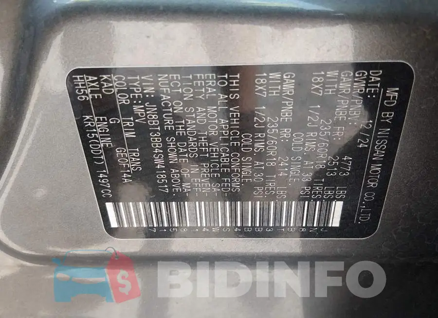 JN8BT3BB4SW418517 Photo# 9