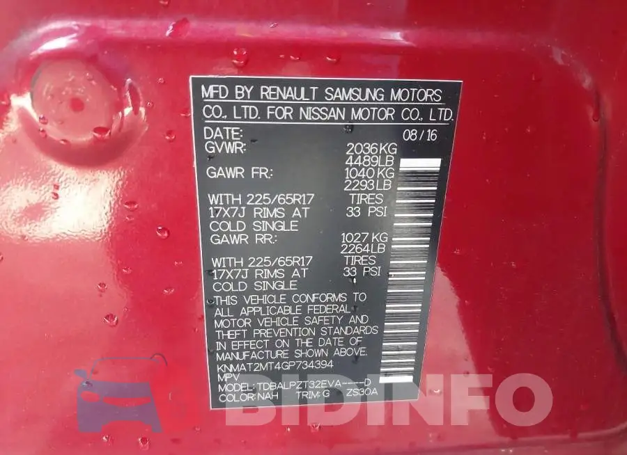 KNMAT2MT4GP734394 Photo# 9