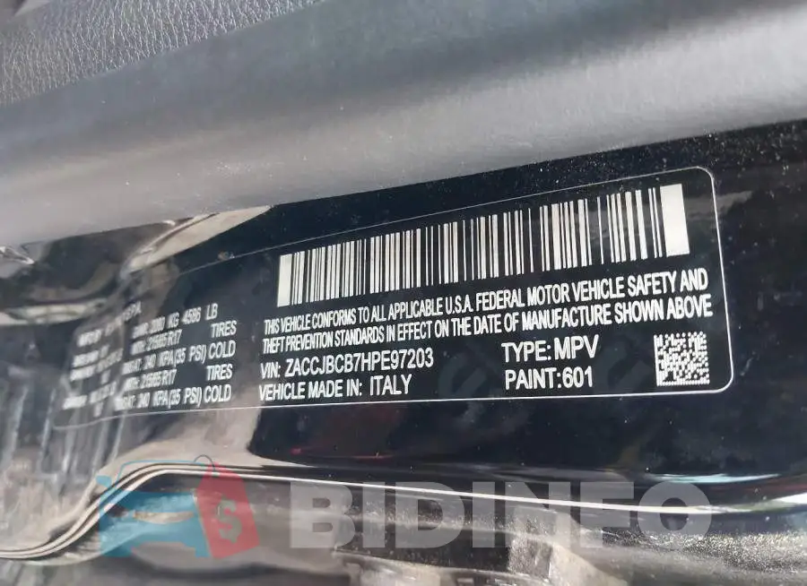 ZACCJBCB7HPE97203 Photo# 9