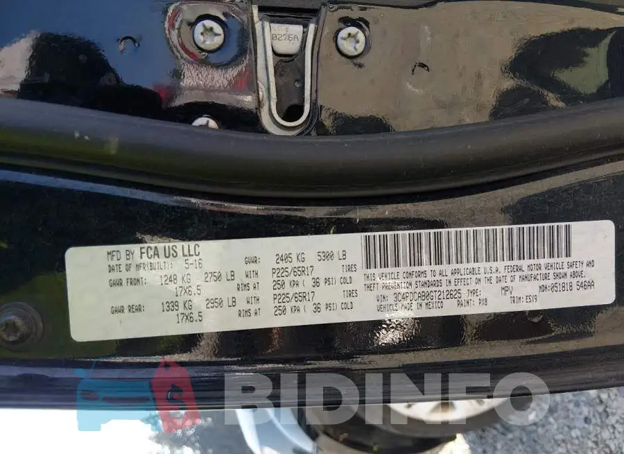 3C4PDCAB0GT212625 Photo# 9