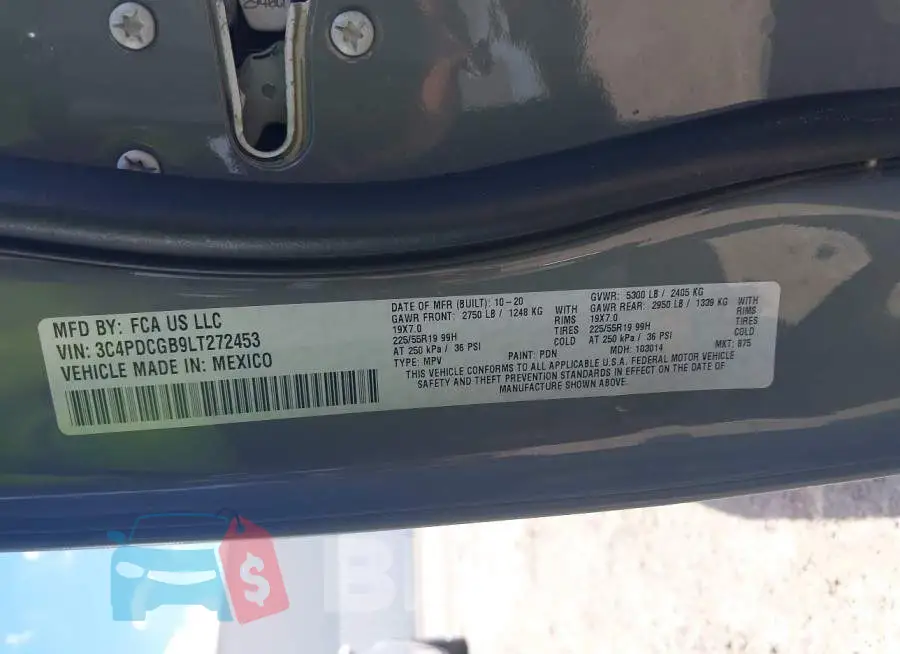 3C4PDCGB9LT272453 Photo# 9