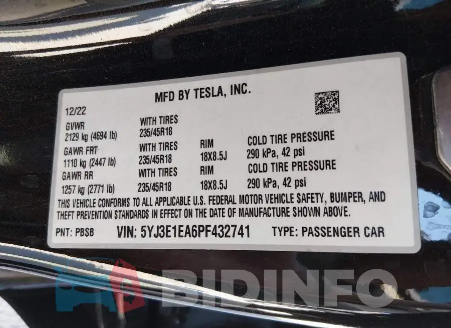 5YJ3E1EA6PF432741 Photo# 9