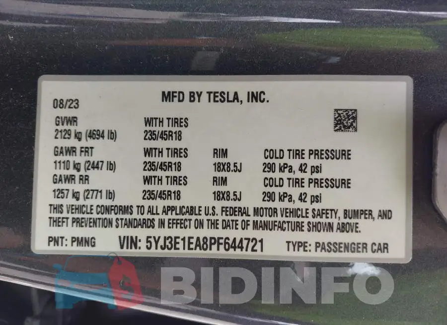 5YJ3E1EA8PF644721 Photo# 9