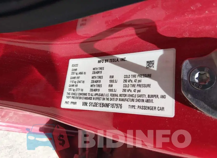 5YJ3E1EB4NF187976 Photo# 9
