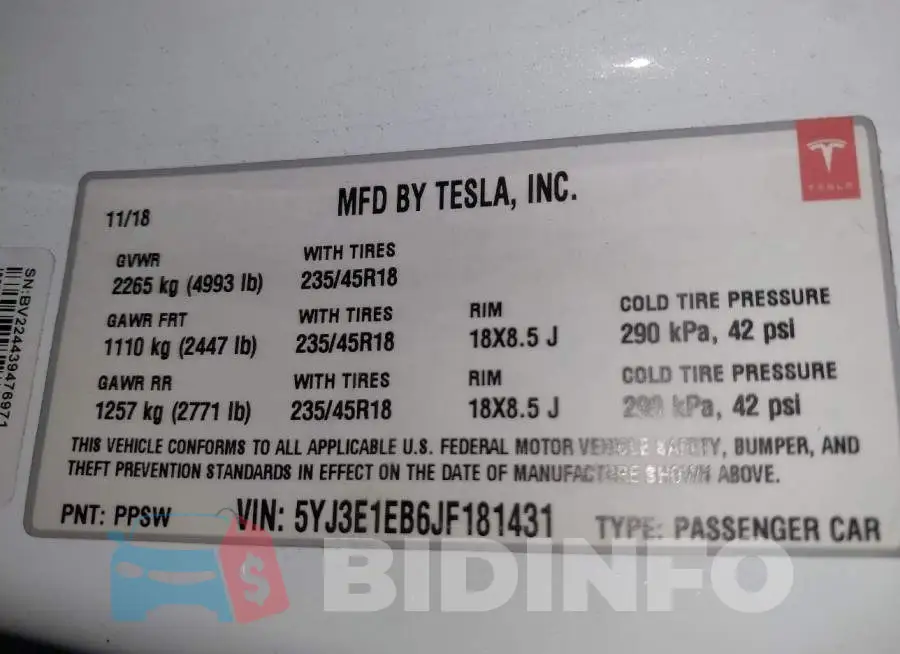 5YJ3E1EB6JF181431 Photo# 9
