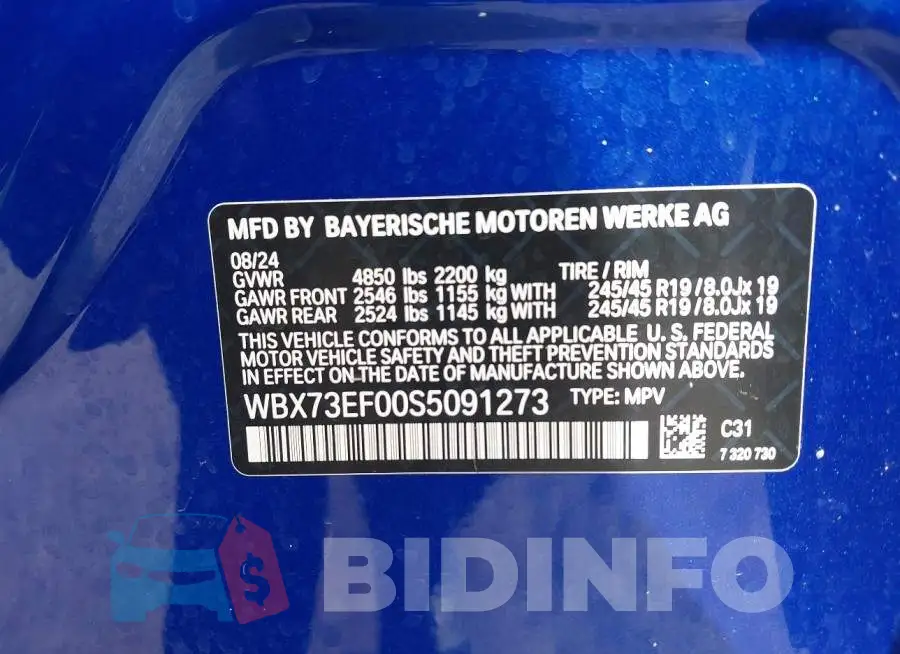 WBX73EF00S5091273 Photo# 9