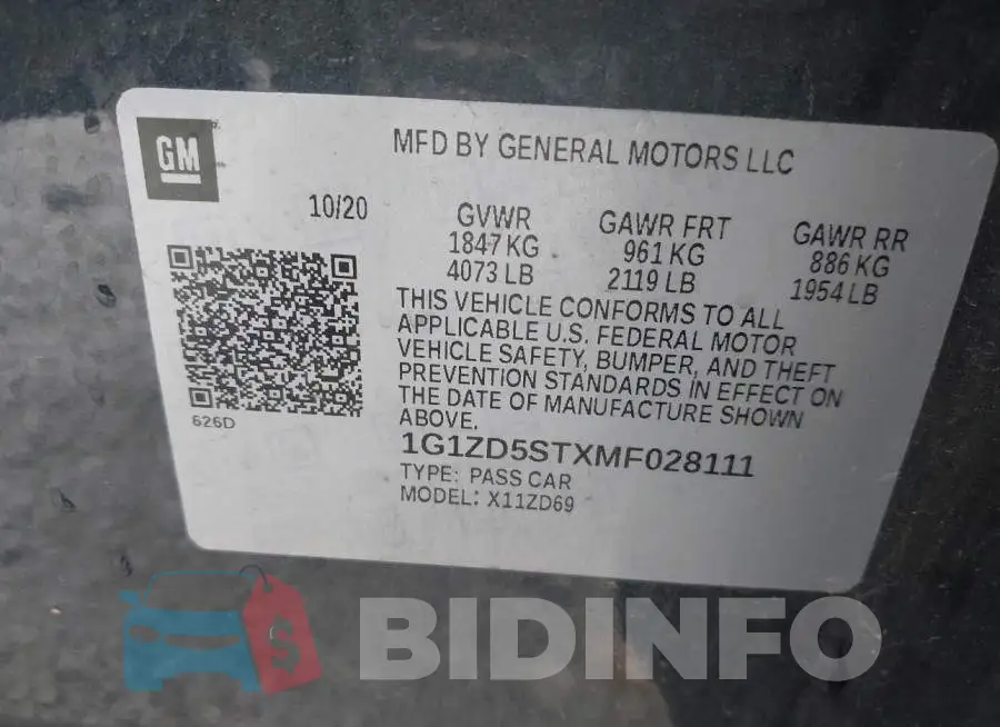 1G1ZD5STXMF028111 Photo# 9