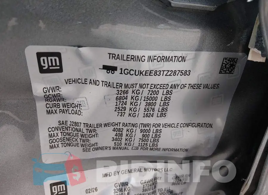 1GCUKEE83TZ287583 Photo# 9