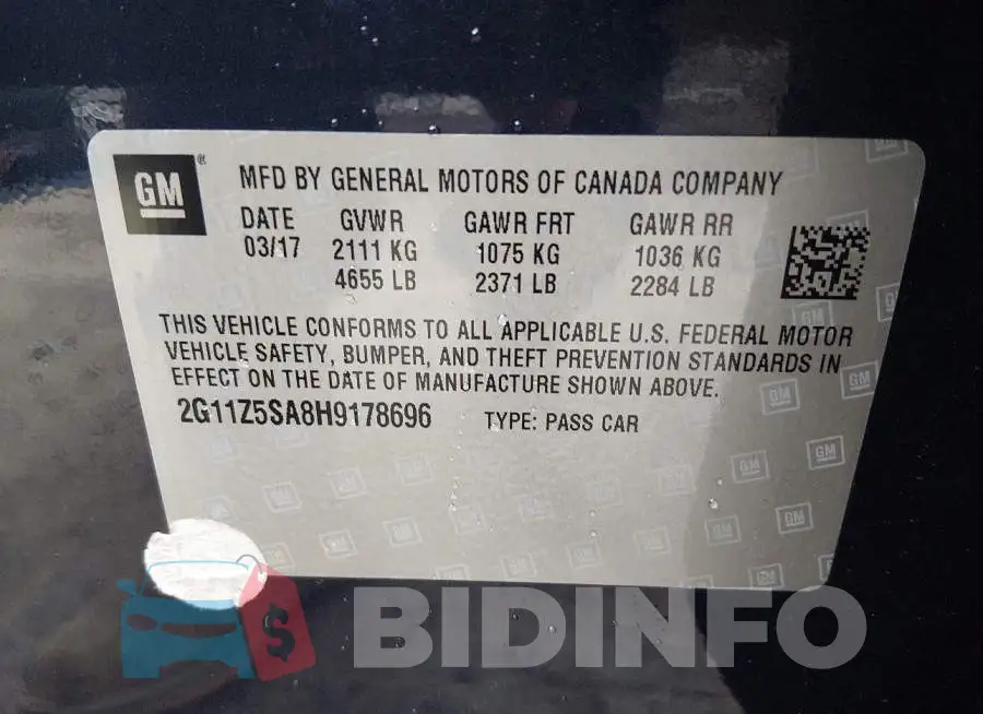 2G11Z5SA8H9178696 Photo# 9
