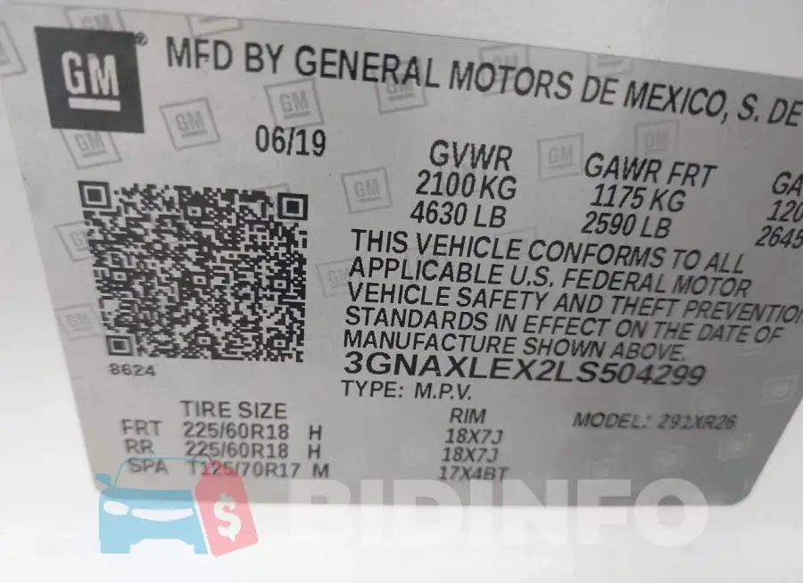 3GNAXLEX2LS504299 Photo# 9