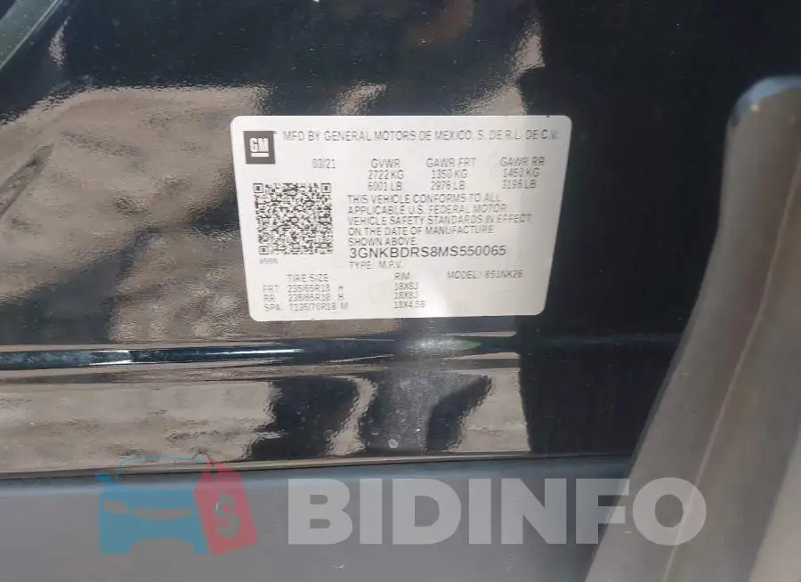 3GNKBDRS8MS550065 Photo# 9